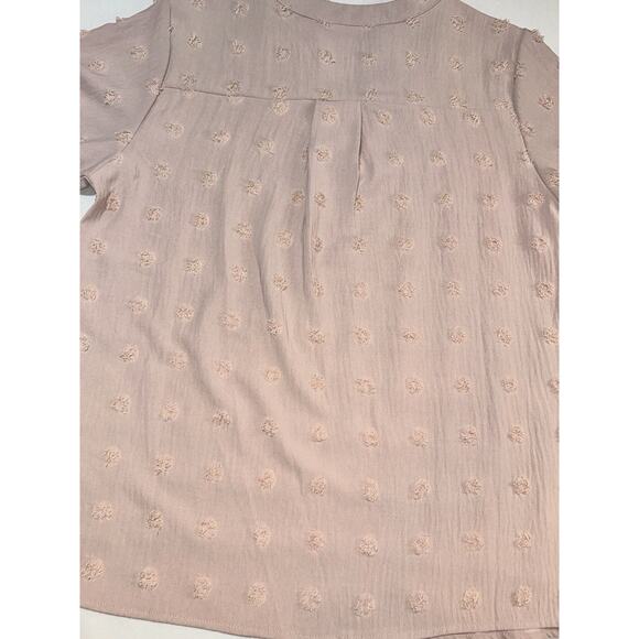 Blooming Jelly Women's Short Sleeve Shirt Polka Dot Size Large Rose Pink - Picture 7 of 8